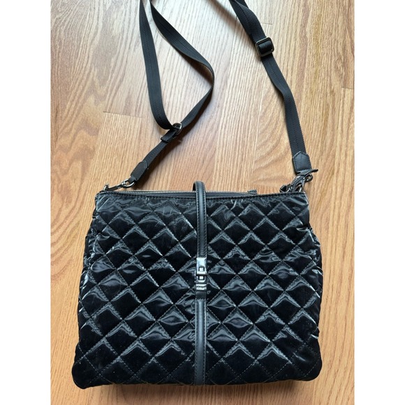 MZ Wallace Crosby Crossbody Black Quilted Nylon Bag - Multi-Strap Designer Purse - Picture 3 of 13